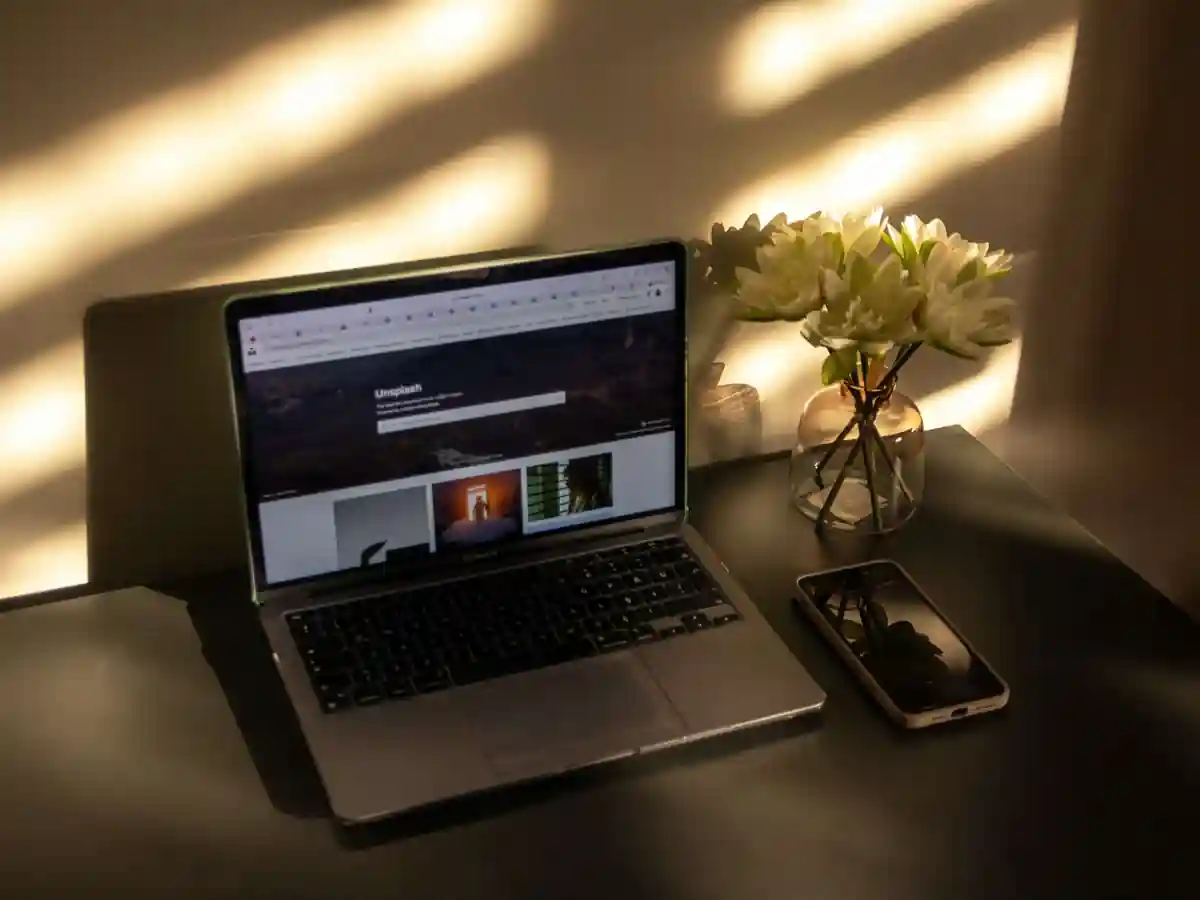 A single landing page open on a laptop on a quiet desk